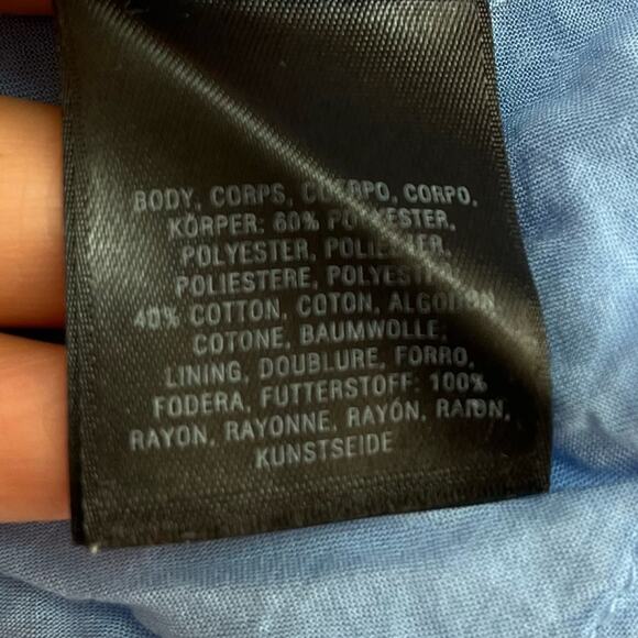 Anthropologie HD Paris Dayflower Mini Dress Off Shoulder Blue White - Picture 10 of 12